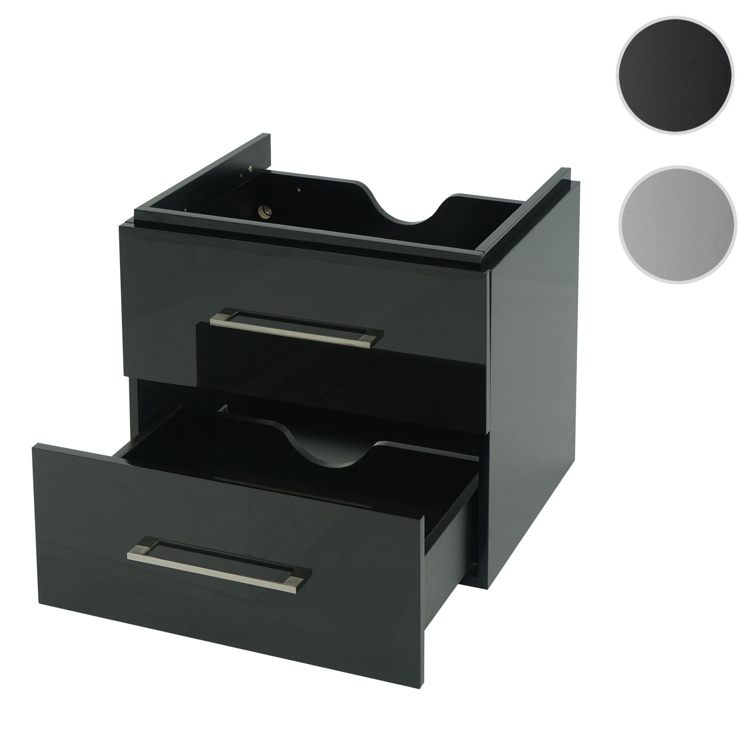 WASCHBECKENUNTERSCHRANK PREMIUM Schwarz - Schwarz, Holz (59/50/46cm) - MCW