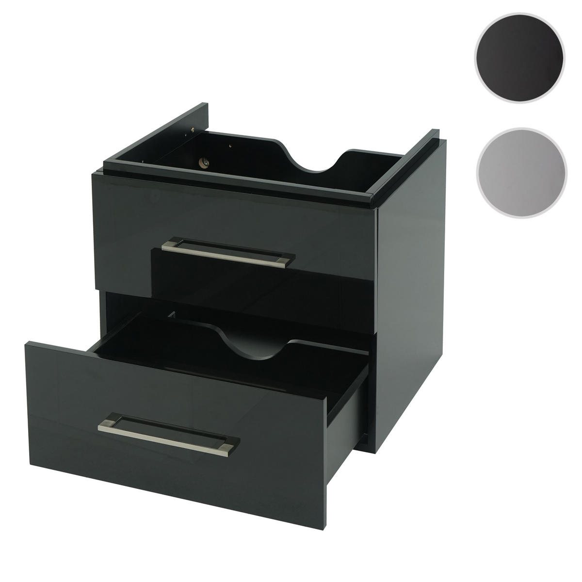 WASCHBECKENUNTERSCHRANK PREMIUM Schwarz - Schwarz, Holz (59/50/46cm) - MCW