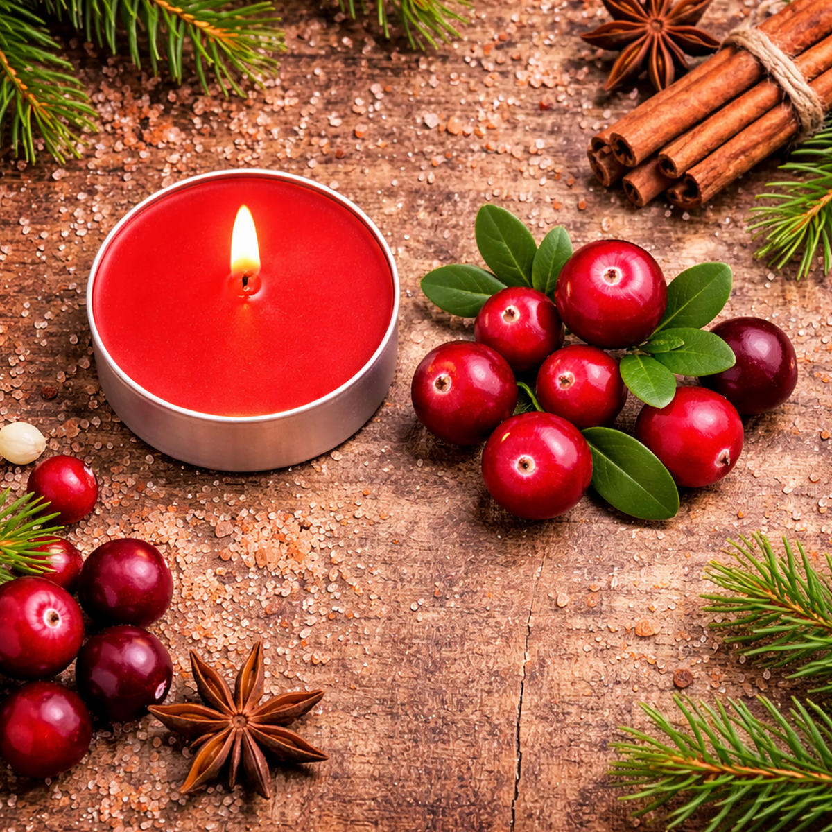 TEELICHT mit Duft - Cranberry - 36er Pack - Kirschrot, Naturmaterialien (4/1.5/4cm) - HS Candle