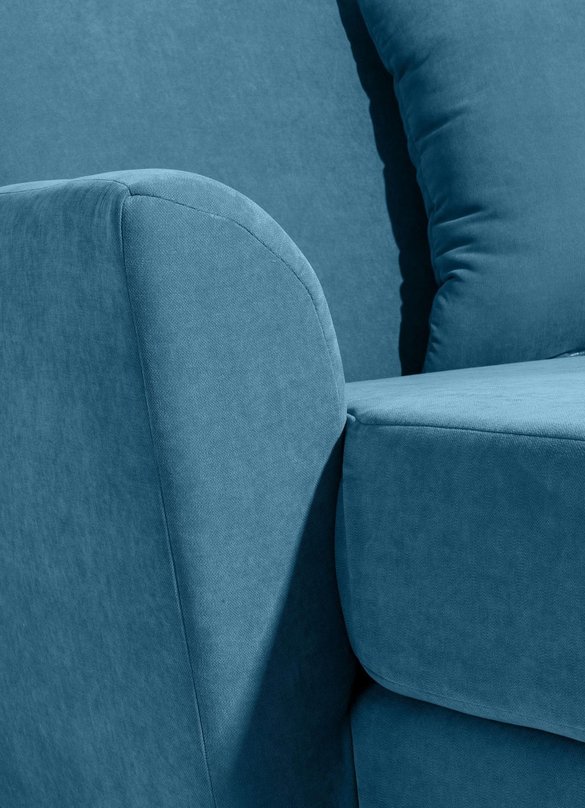 SESSEL XXL Karil Bezug Veloursstoff Buche natur / petrol - Blau, Kunststoff (136/107/142cm) - 58aufmkessel