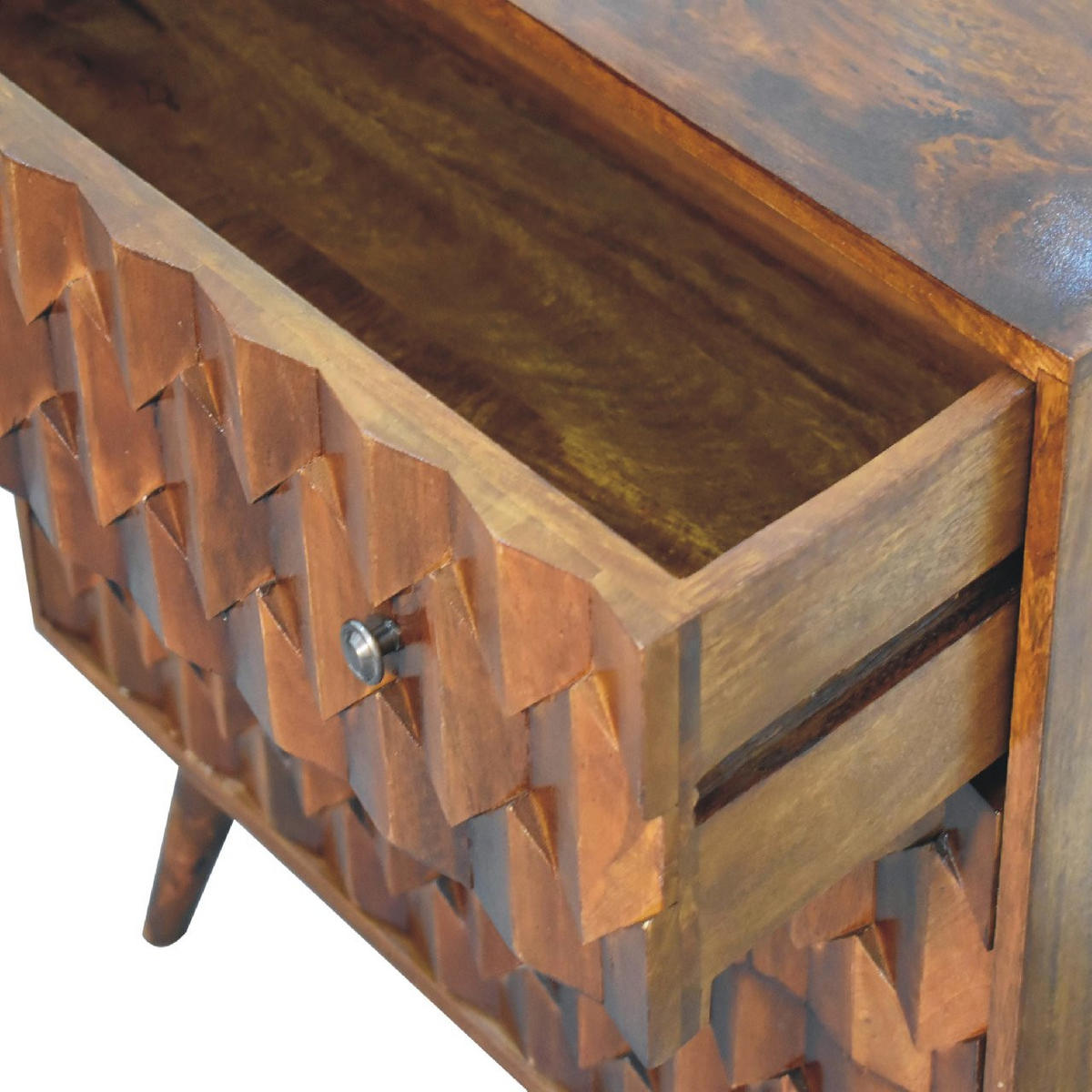 KOMMODE aus Massivholz - Messingfarben/Braun, Holz/Metall (75/77/35cm) - Artisan Furniture