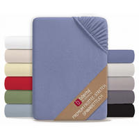 SPANNBETTTUCH Premium Frottee blau, 90x190 cm - 100x200 cm - Blau, Textil (100/200cm) - biberna