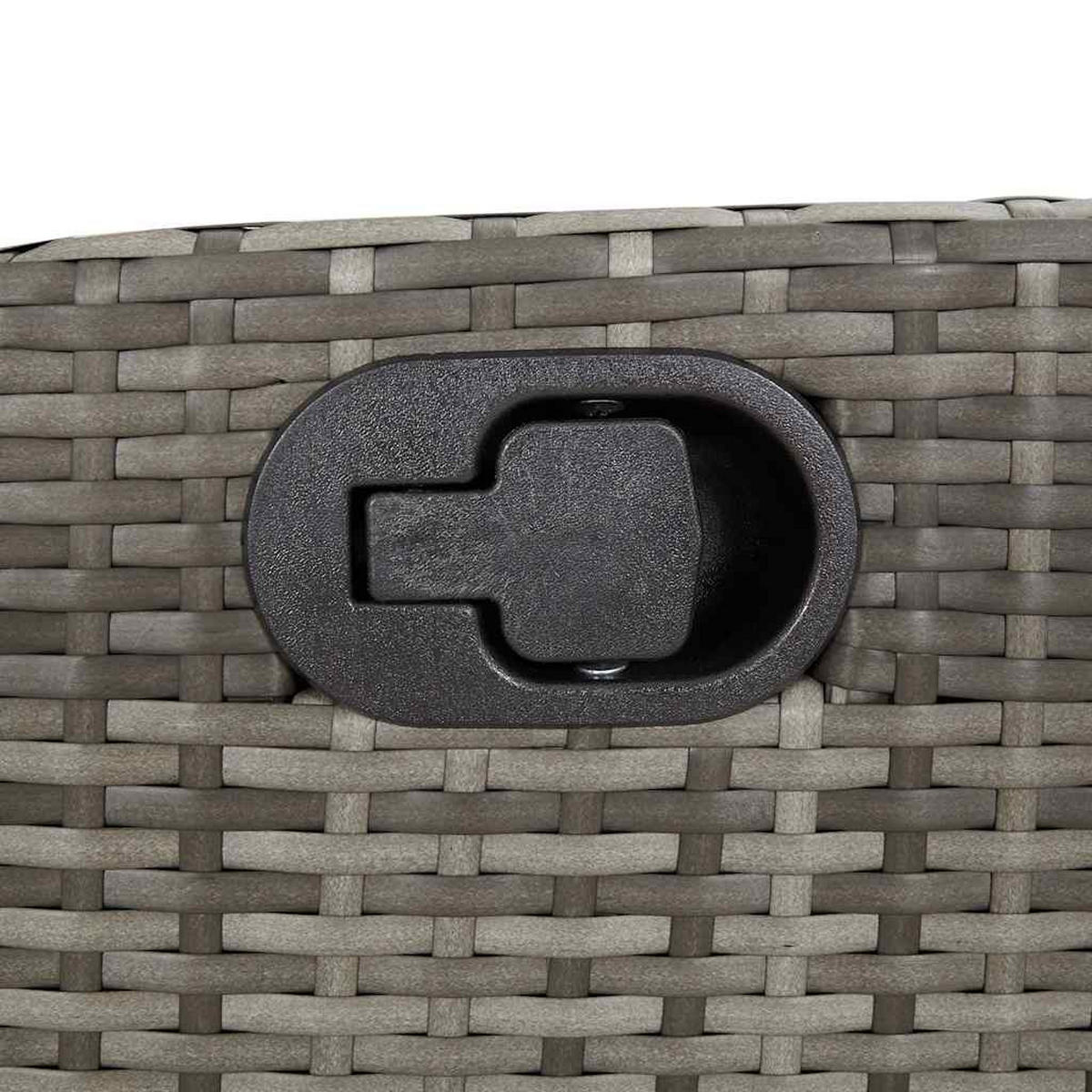 GARTENBANK Verstellbar Mit Kissen Grau Poly Rattan - Grau, Kunststoff (105/93/66cm) - vidaXL