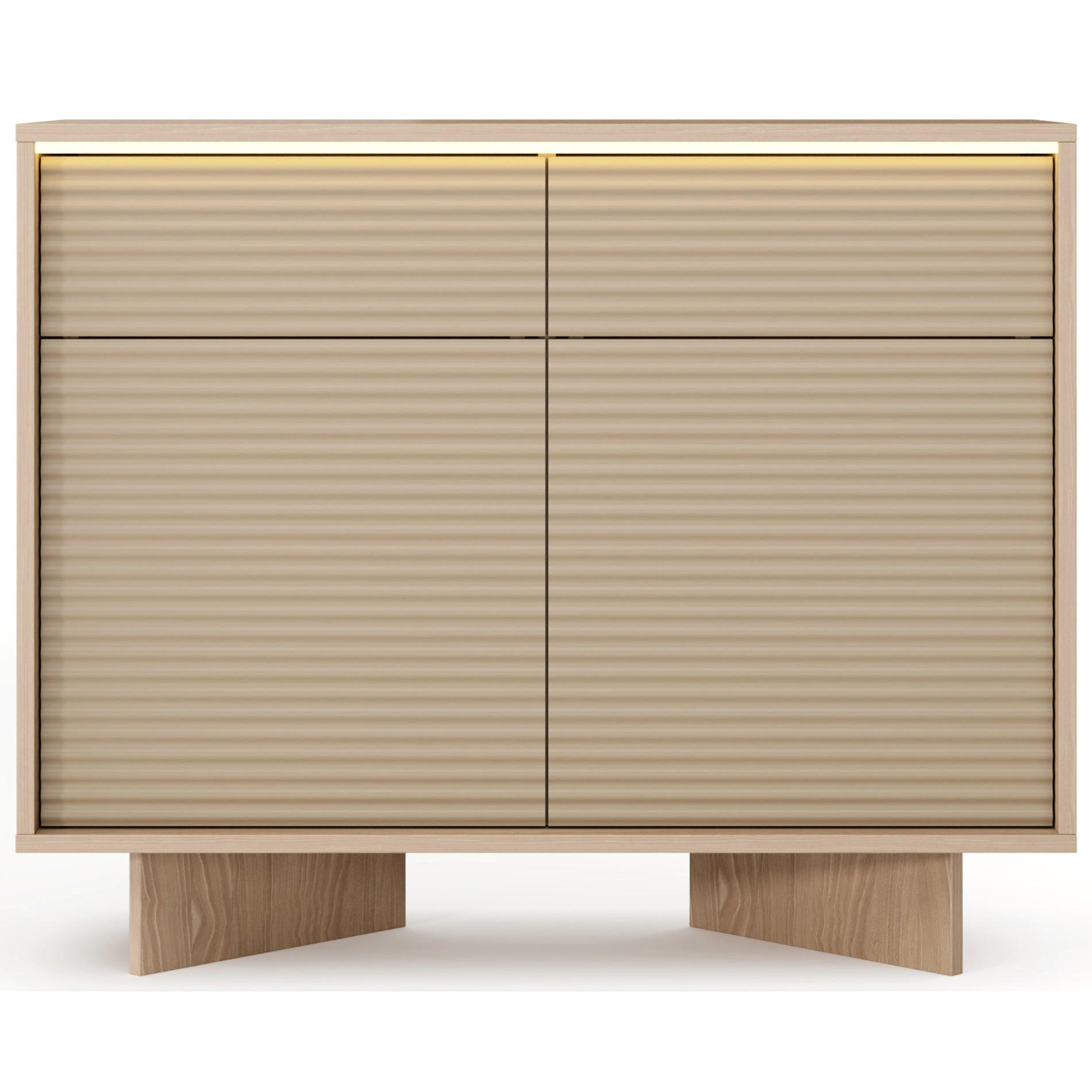KOMODA Semi, 103 cm - kapučínová/béžová, kompozitní dřevo (103.9/84.4/40cm) - Selsey