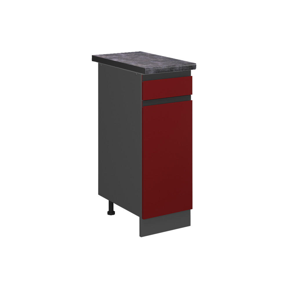 KÜCHENUNTERSCHRANK R-Line Rot 30 cm, AP Anthrazit - Anthrazit/Rot, Holzwerkstoff (30/81.6/60cm) - Vicco