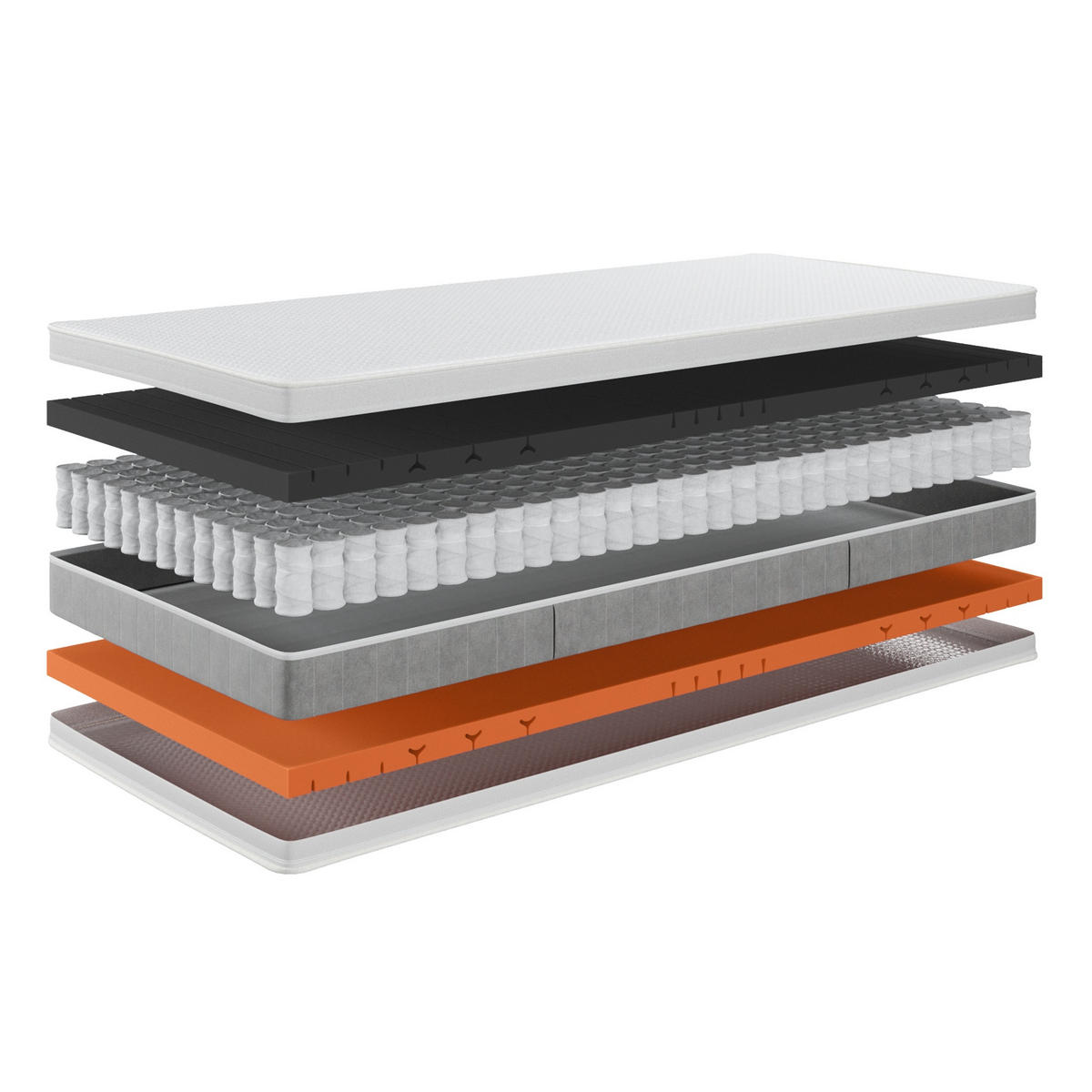 TASCHENFEDERKERN-MATRATZE "Eco Spring Elite", H1/H2, 90 x 200 cm, Höhe: ca. 23 cm - Weiß, Textil (90/200cm) - Hn8 Schlafsysteme