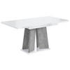ESSTISCH ausziehbar 120 -160x90x75 cm - Hochglanz Weiß/Betonoptik - UFOM - Weiß Hochglanz, Holzwerkstoff (120/90/75cm) - ALTDECOR