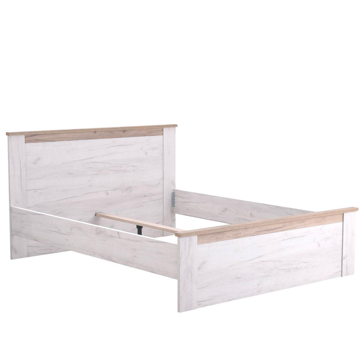 HOLZBETT 160/200 cm shabby weiß - Grau, Holz - Homestyle4u