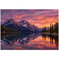 FOTOTAPETE Wald Landschaft Lila 200x140 cm - Multicolor, Papier (200/140cm) - Wallarena