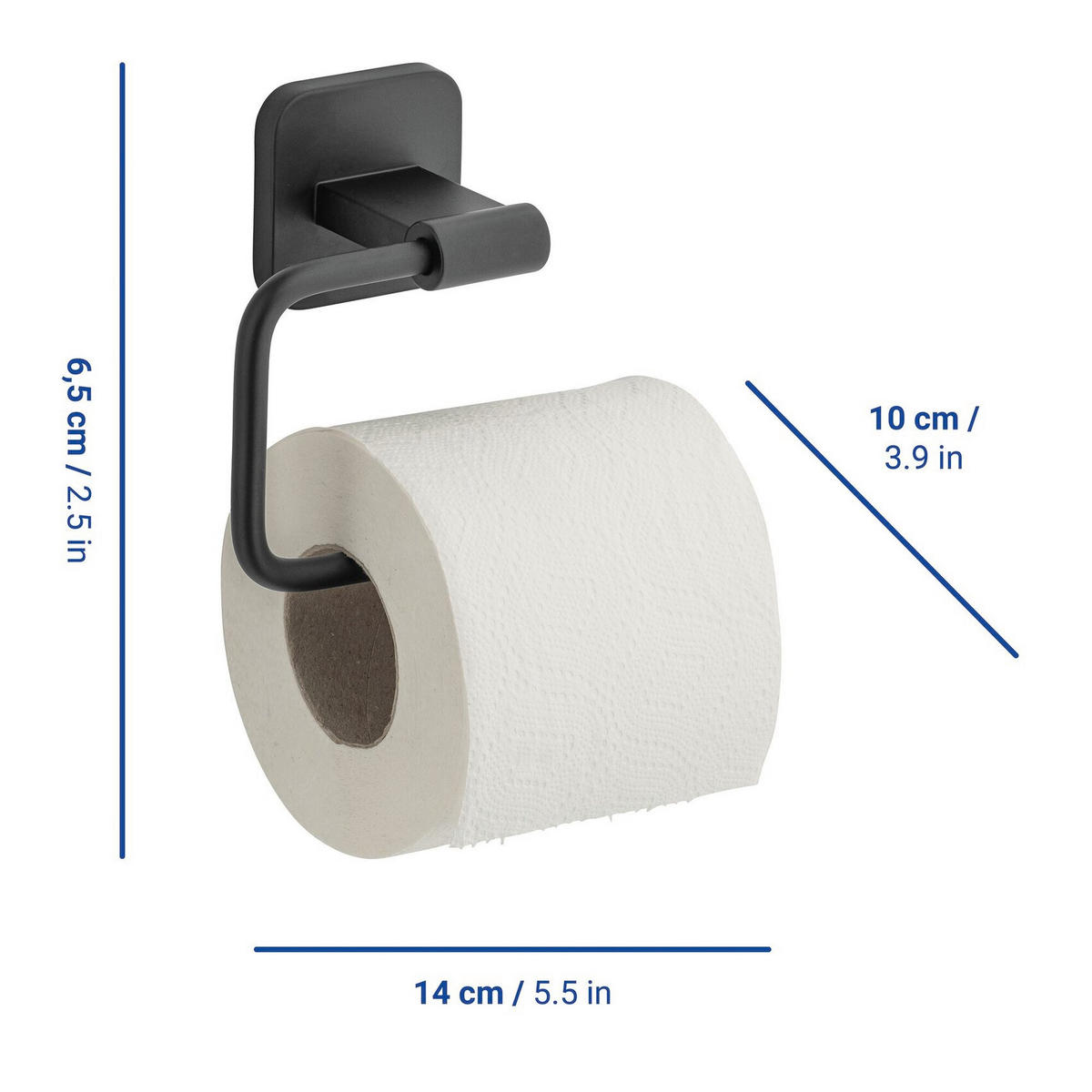 TOILETTENPAPIERHALTER Turbo 6,5/14/10 cm - Schwarz, Metall (14/10/6.5cm) - Wenko
