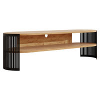 TV-LOWBOARD Fikoli Oval - Eichefarben/Schwarz, Holzwerkstoff/Metall (140/40/40cm) - MIRJAN24