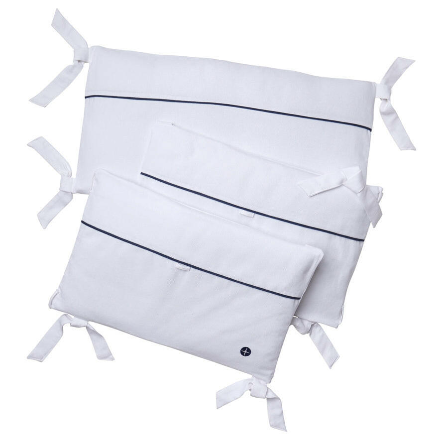 BETTNESTCHEN Weiß- Dunkelblau - Weiß, Textil (211/43cm) - nordic coast company