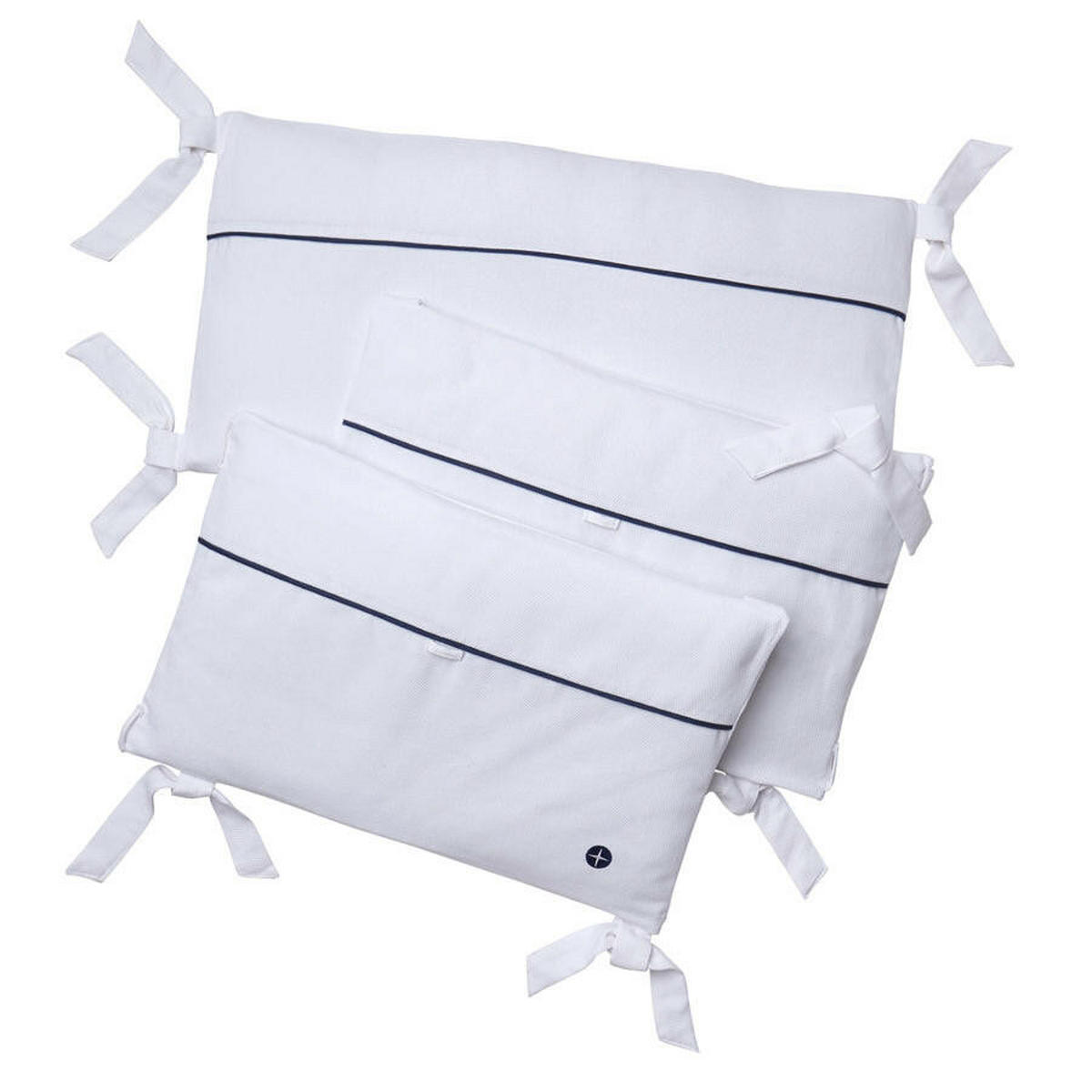 BETTNESTCHEN Weiß- Dunkelblau - Weiß, Textil (211/43cm) - nordic coast company