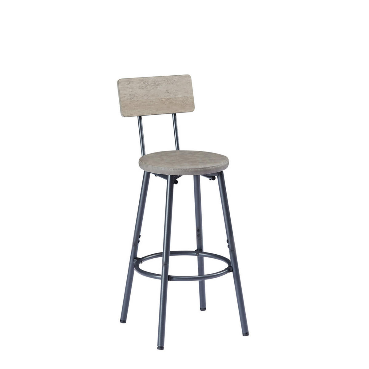 BARTISCH-SET 3 Hockern Industrie-Design Stahl 160cm - Grau, Holzwerkstoff/Metall (171/49.5/13.5cm) - Raelunyi