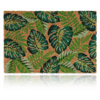 FUSSMATTE Natur Grün Kokosfaser rutschfest 60x40 cm - Multicolor, Kunststoff/Textil (60/40cm) - Relaxdays