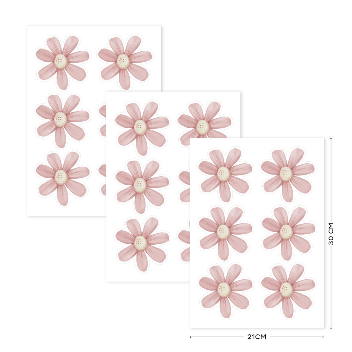 WANDAUFKLEBER Blüten Rosa - Pink, Kunststoff (21/1/0.1cm) - Little Dutch