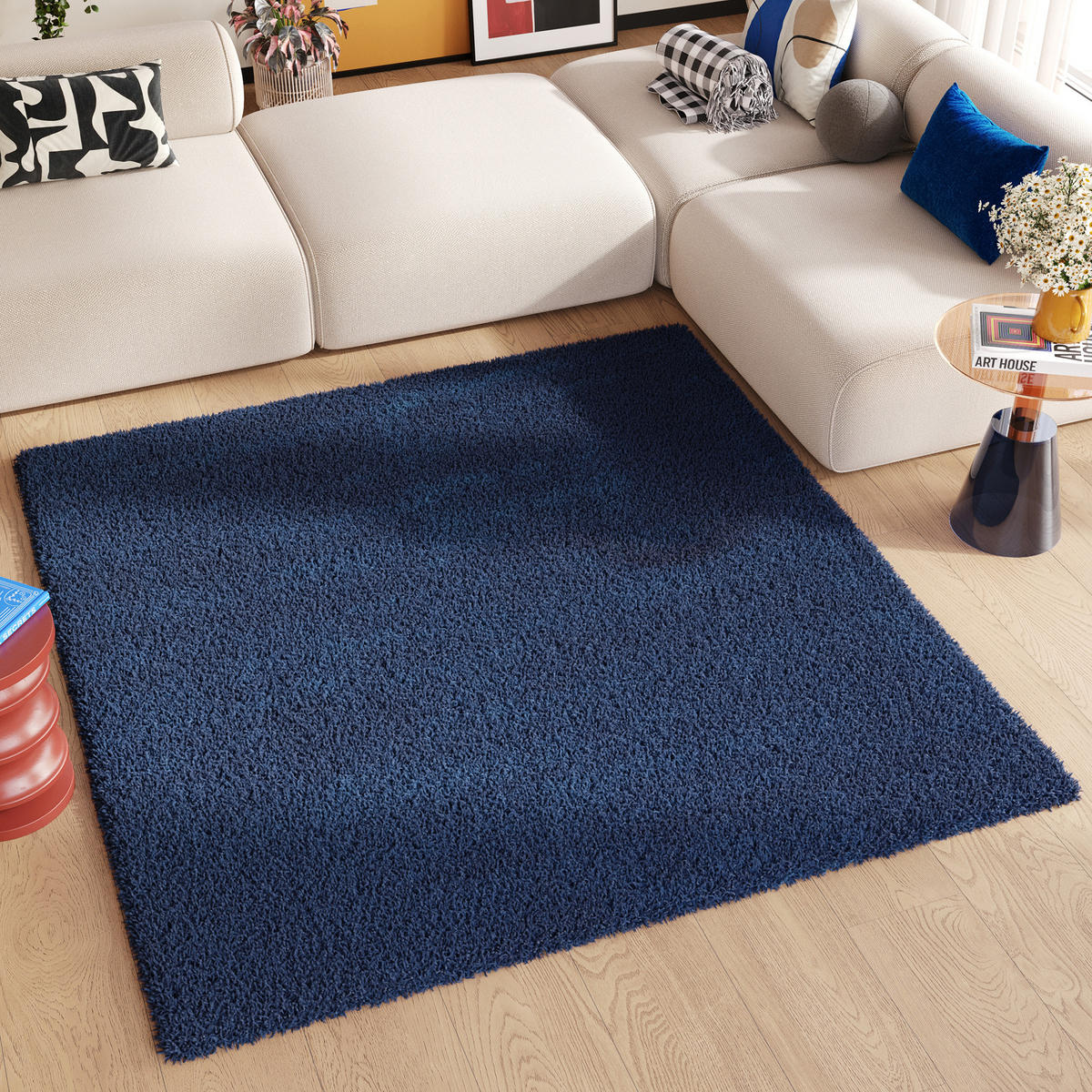 TEPPICH ESSENCE SQUARE Blau 200/200 cm - Blau, Kunststoff (200/200cm) - Tapiso