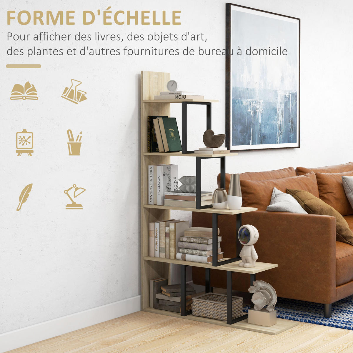 REGAL DE-15503 102/30/160 cm, 5-stufig Eiche - Eichefarben, Holzwerkstoff (102/160/30cm) - ComfortXL
