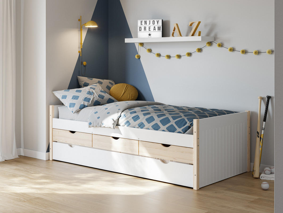 KINDERBETT Valka Weiß 205/98.2/63 cm - Weiß, Holz (90/190cm) - Calicosy