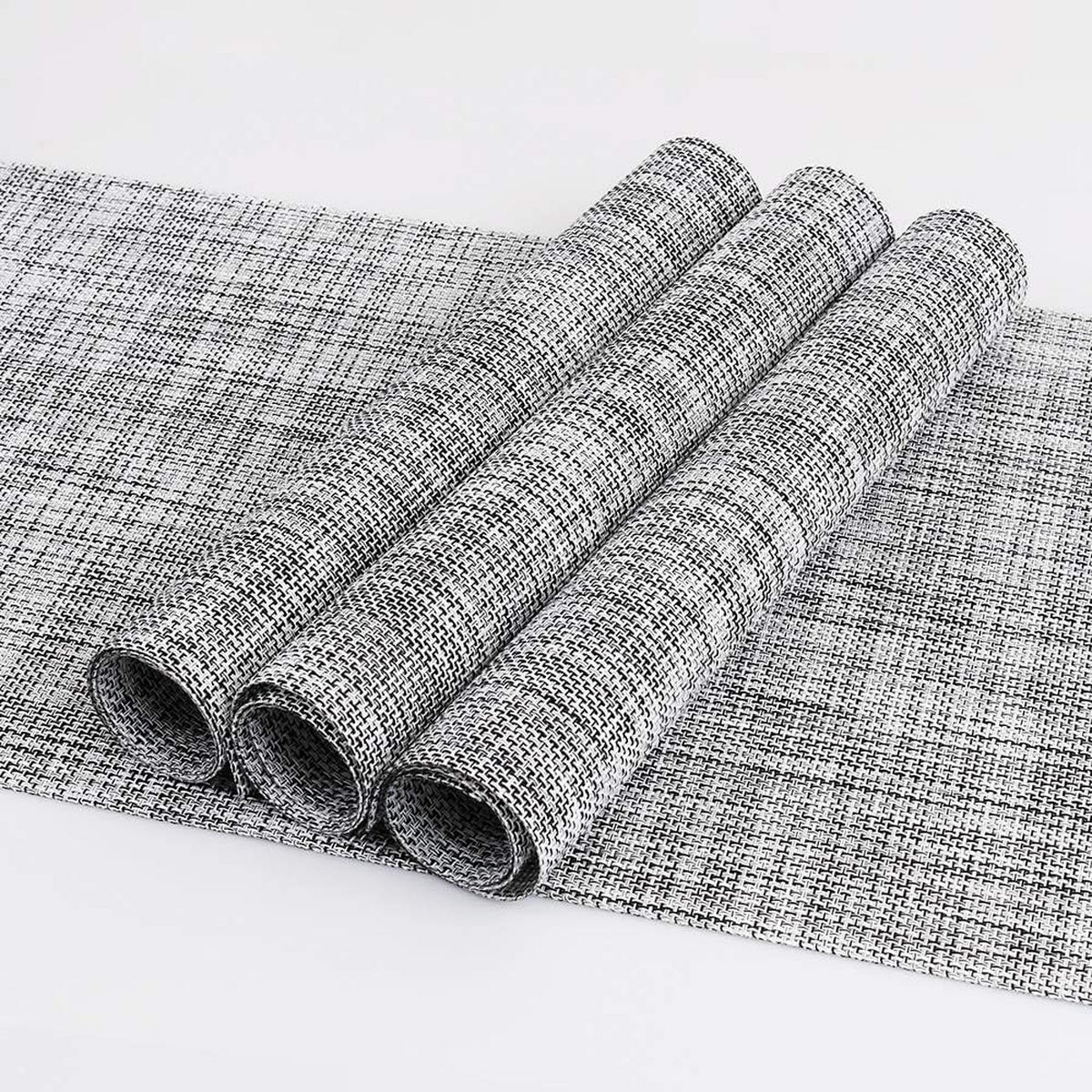 PLATZSETS (4er-Set) – 30 x 45 cm – Grau - Grau, Leder (30/45cm)