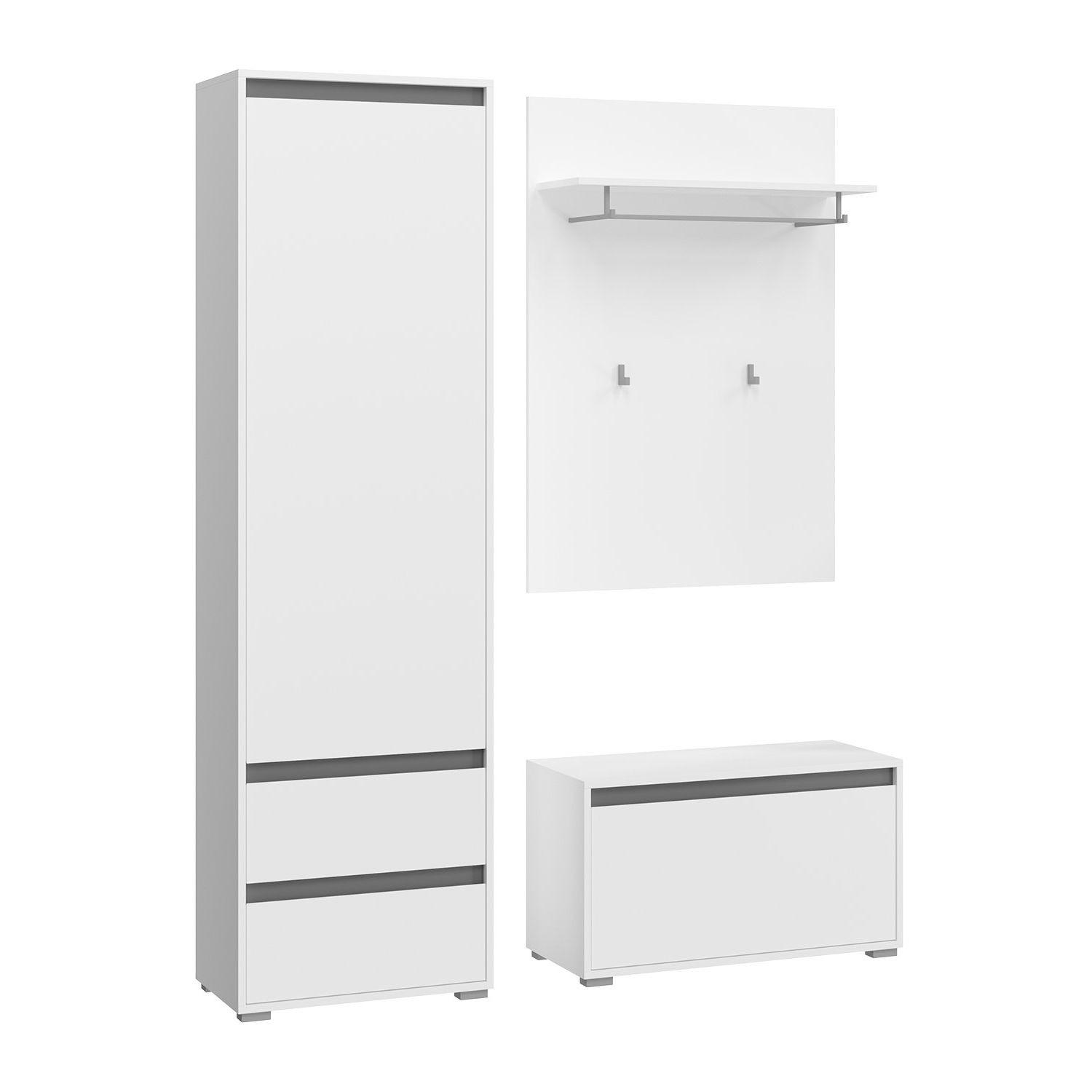 GARDEROBE Torino 35/146/190 cm - Weiß, Holzwerkstoff (146/190/35cm) - Xonox