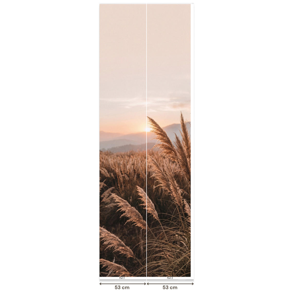 TAPETE - Gras - Feld - Sonne - Natur - 100x300 cm - Sandfarben, Papier (100/300cm) - OnlyWow