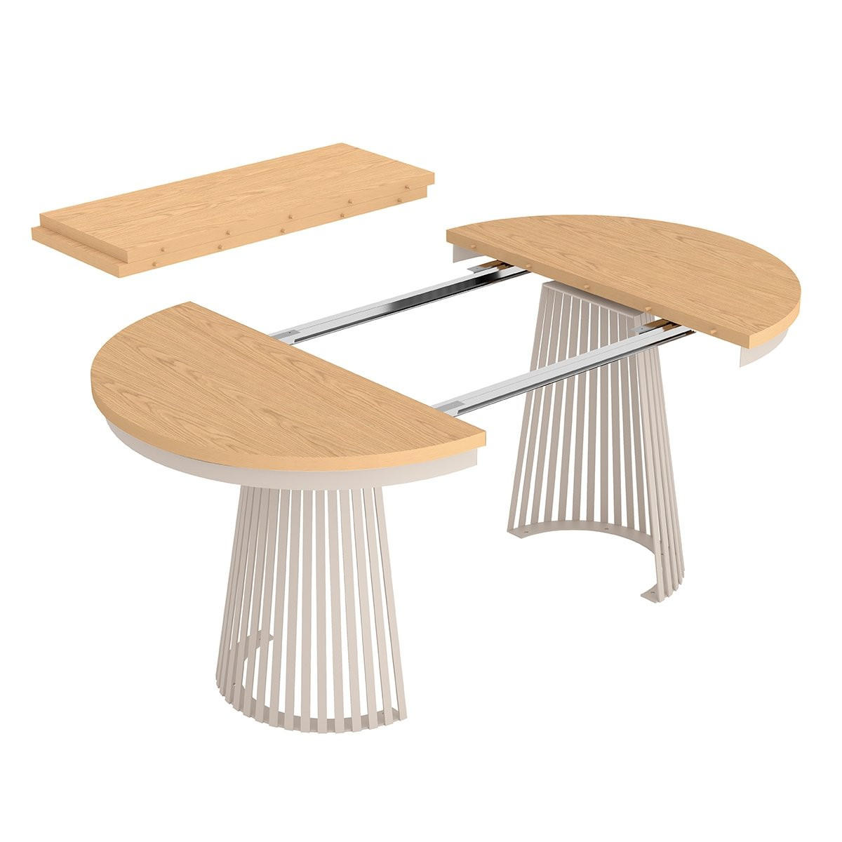 ESSTISCH TRAVIS Ausziehbar 100 - 180 / 100 x 76,6 cm - Kaschmir/Eichefarben, Holz (100/100/76.6cm) - MASSENO