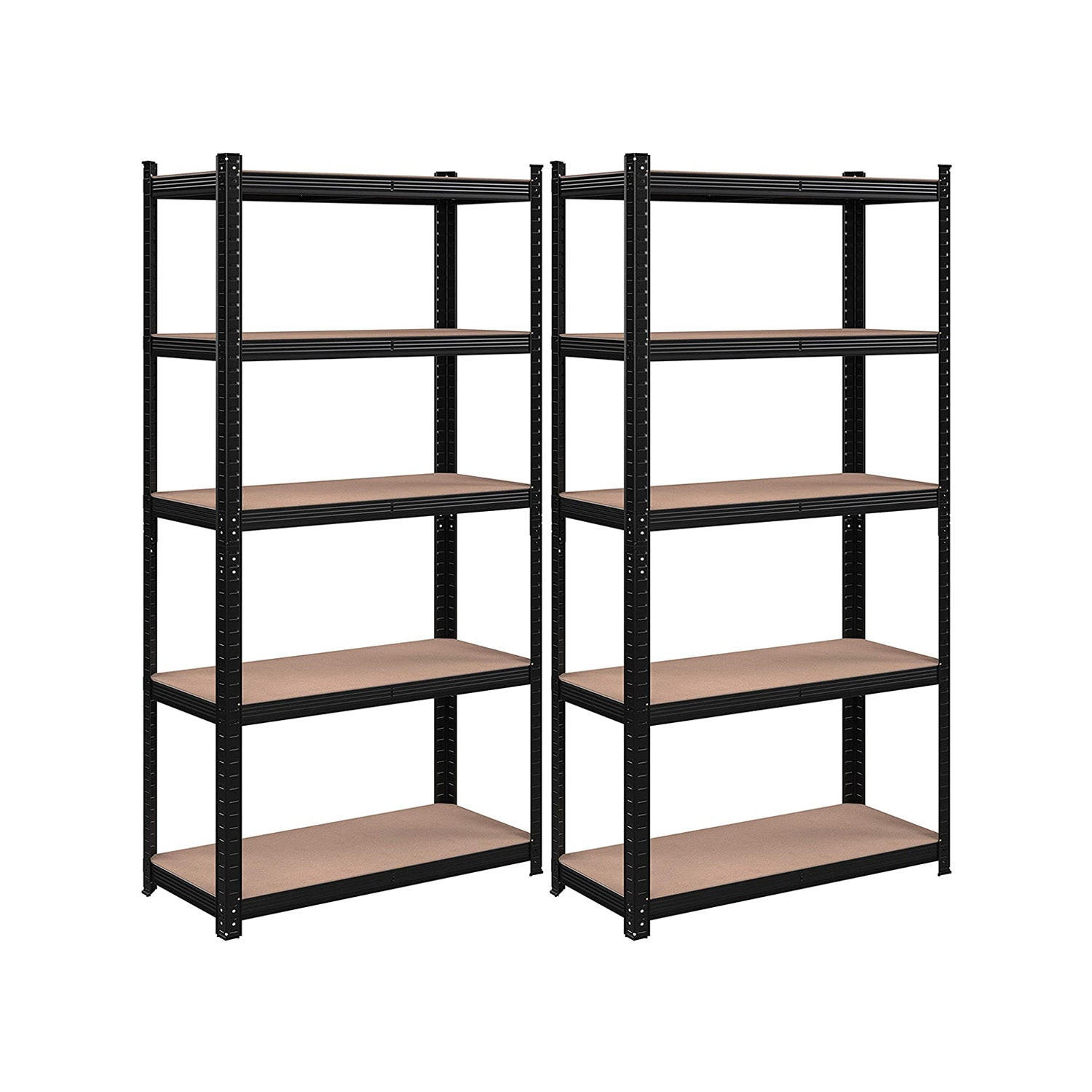 STANDREGAL 2ER-SET - Schwarz, Metall (90/180/40cm) - Hansiro