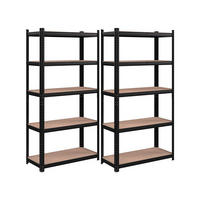 STANDREGAL 2ER-SET - Schwarz, Metall (90/180/40cm) - Hansiro
