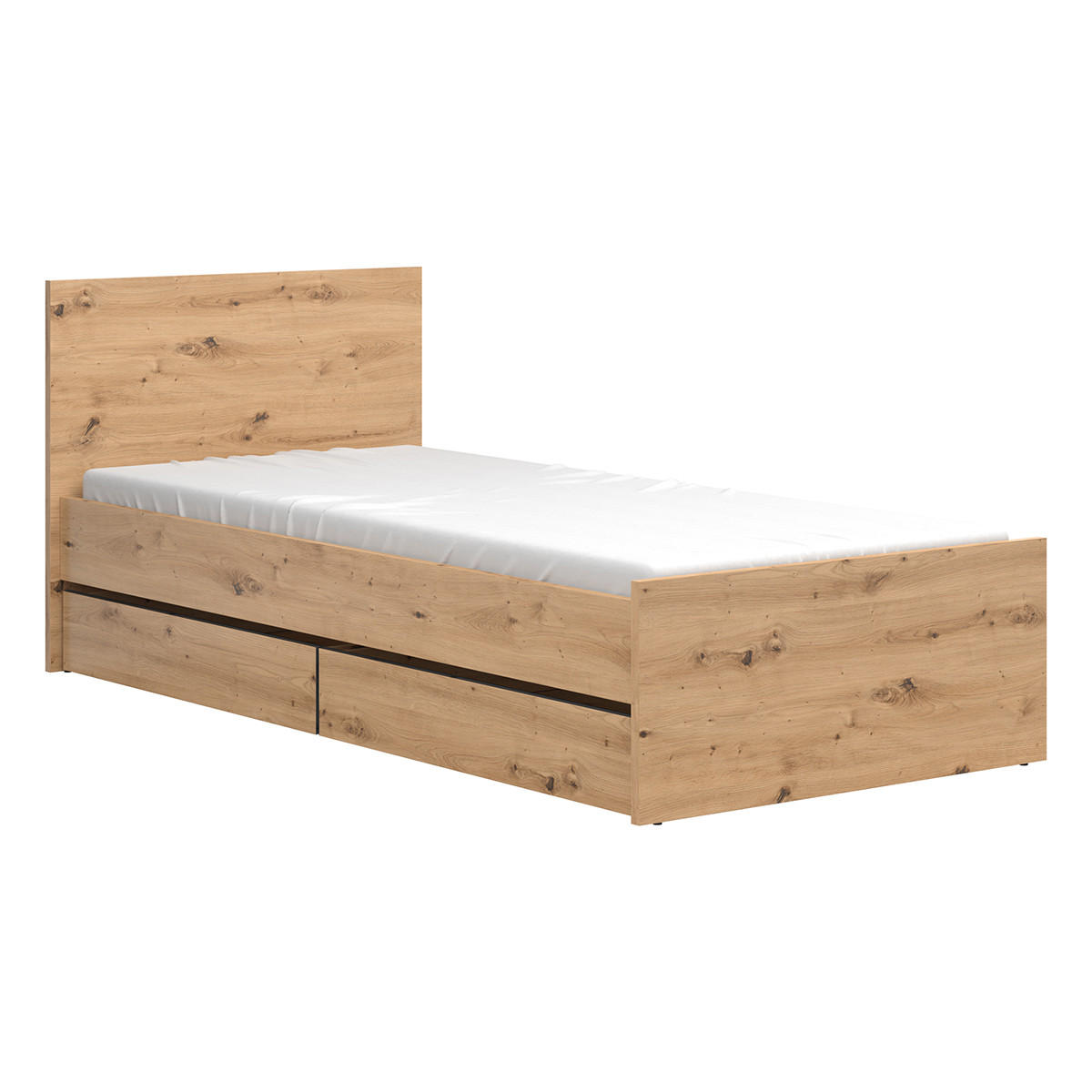 BETT 90/200 Mao Holz in Eichenoptik - Braun, Holzwerkstoff (90/200cm) - Petits-meubles