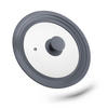 TOPFDECKEL - Grau, Glas/Kunststoff (25.5/25.5/5cm) - Relaxdays