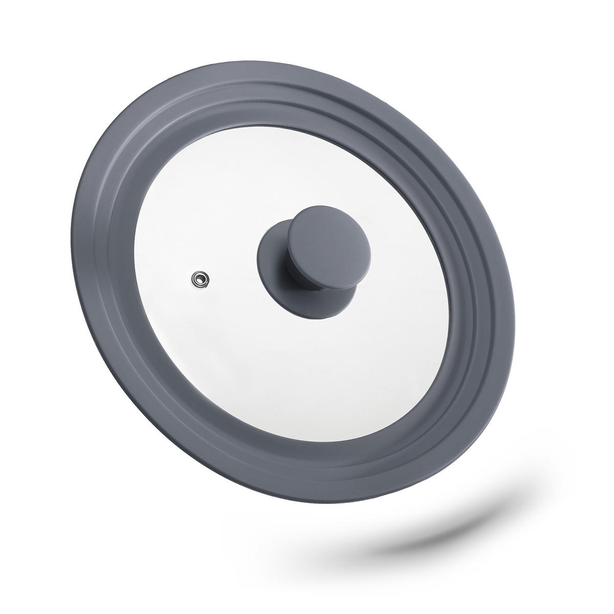 TOPFDECKEL - Grau, Glas/Kunststoff (25.5/25.5/5cm) - Relaxdays