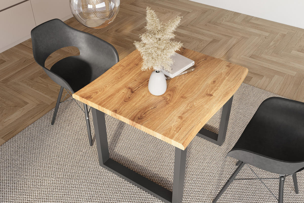 ESSTISCH JULIUS U - Wildeiche/Eichefarben, Holz (80/80/77cm) - SAM