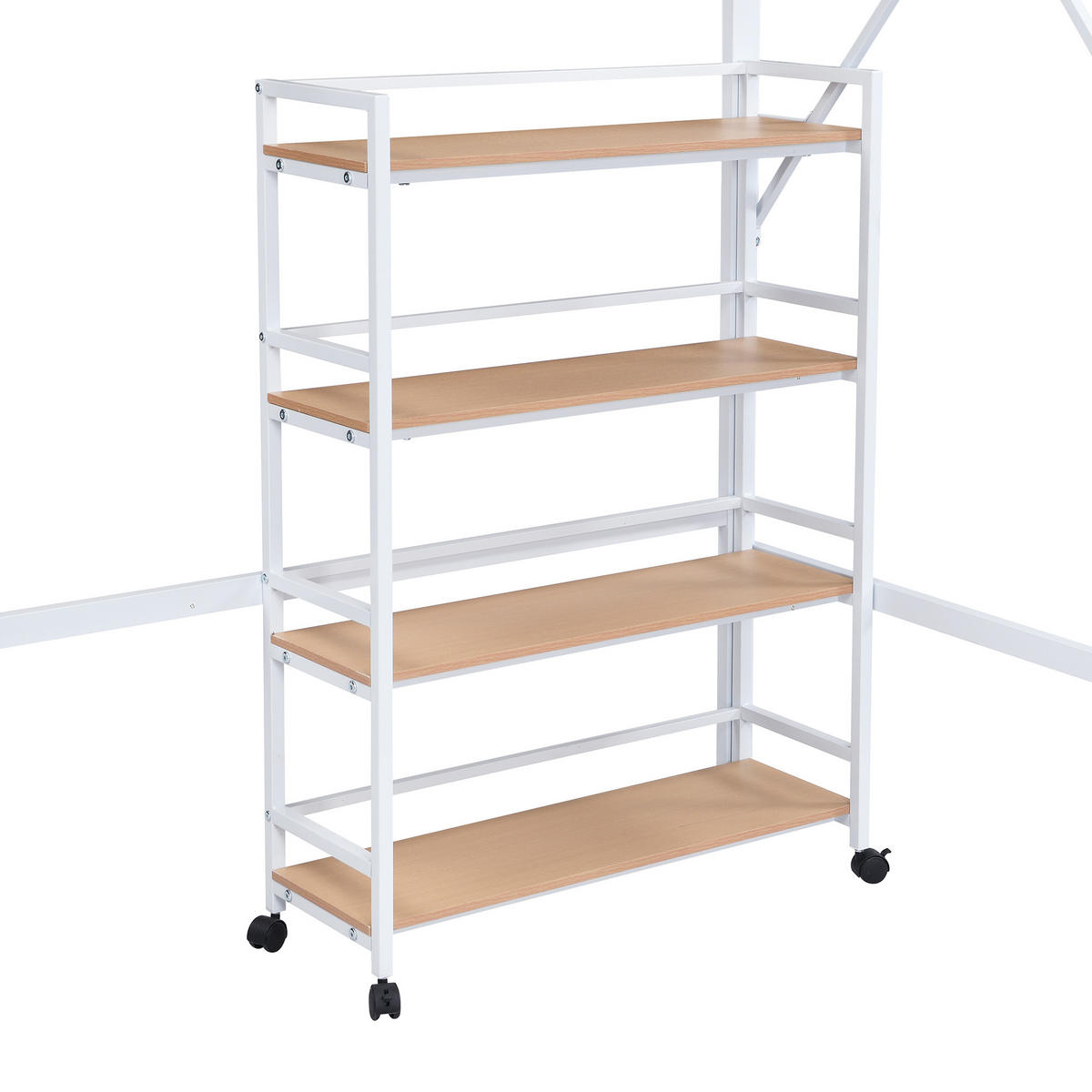 HOCHBETT Eisen MDF 90/200 cm Weiß, Natur - Ahornfarben/Weiß, Holz/Metall - Raumix