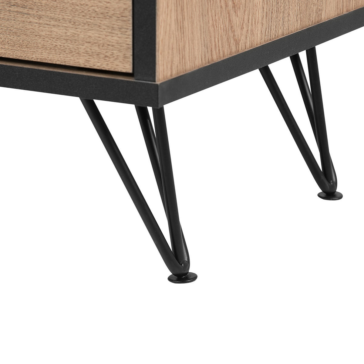 TV ORMARIĆ svijetlosmeđi, crni HALSTON 40/120/46 cm - svijetlo smeđa, drvni materijal (120/46/40cm) - Beliani