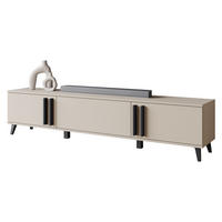 TV-LOWBOARD Helsinki 183 - Beige/Schwarz, Holzwerkstoff/Kunststoff (180/70/33cm) - MIRJAN24