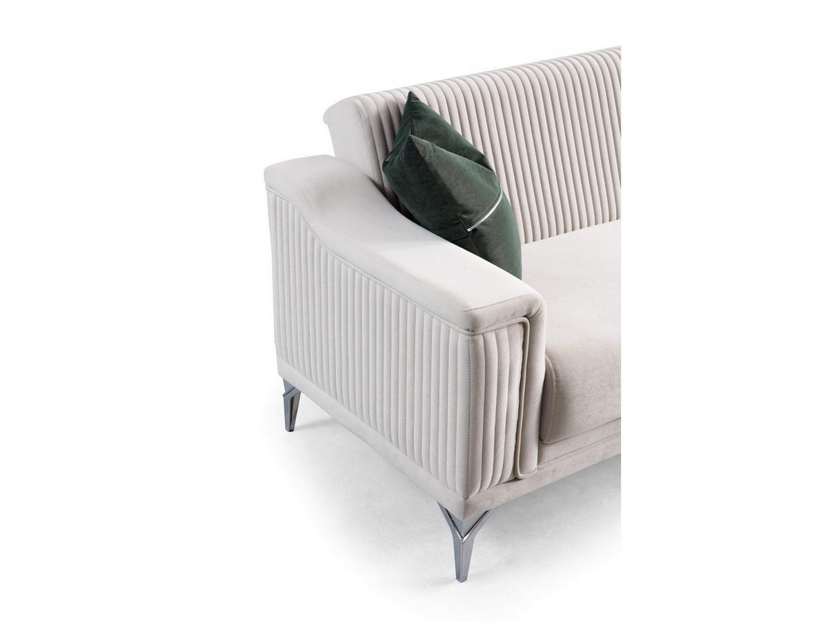 SOFA Versus 3-Sitzer Creme - Creme, Kunststoff/Textil (230/84/90cm)