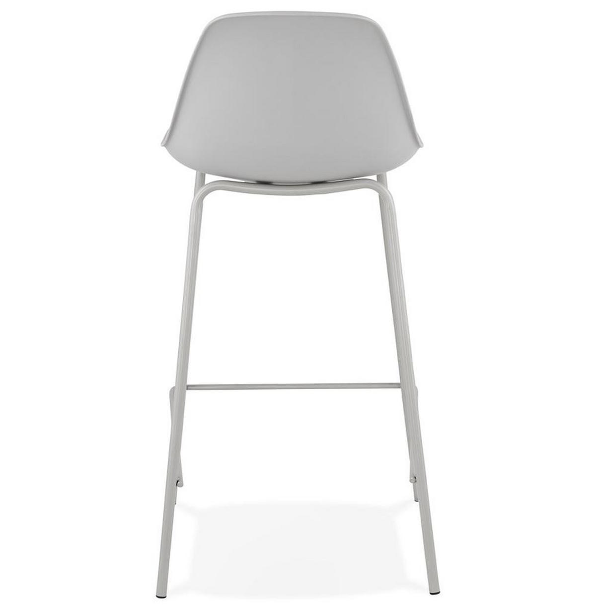 BARHOCKER Kunstleder Metallgestell Sitzhöhe 65cm Rückenlehne RENIXA MINI, Grau 42x41,5x86,5 cm - Grau, Kunststoff/Textil (42/87/42cm) - KADIMA DESIGN