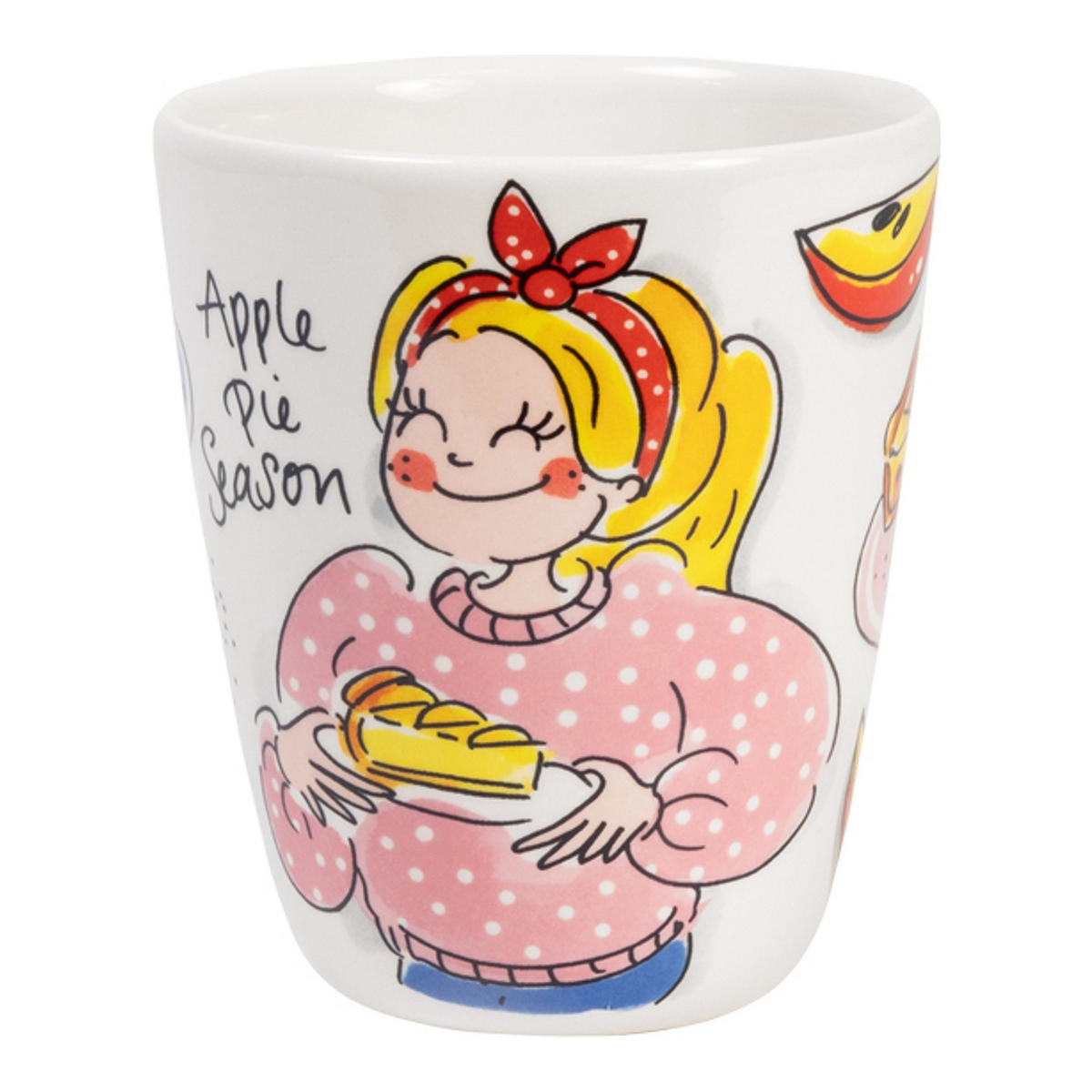 BECHER Gemütliche Tage - Apfelkuchenzeit in Bunt - 350 ml - Multicolor, Keramik (0.35L) - Blond Amsterdam