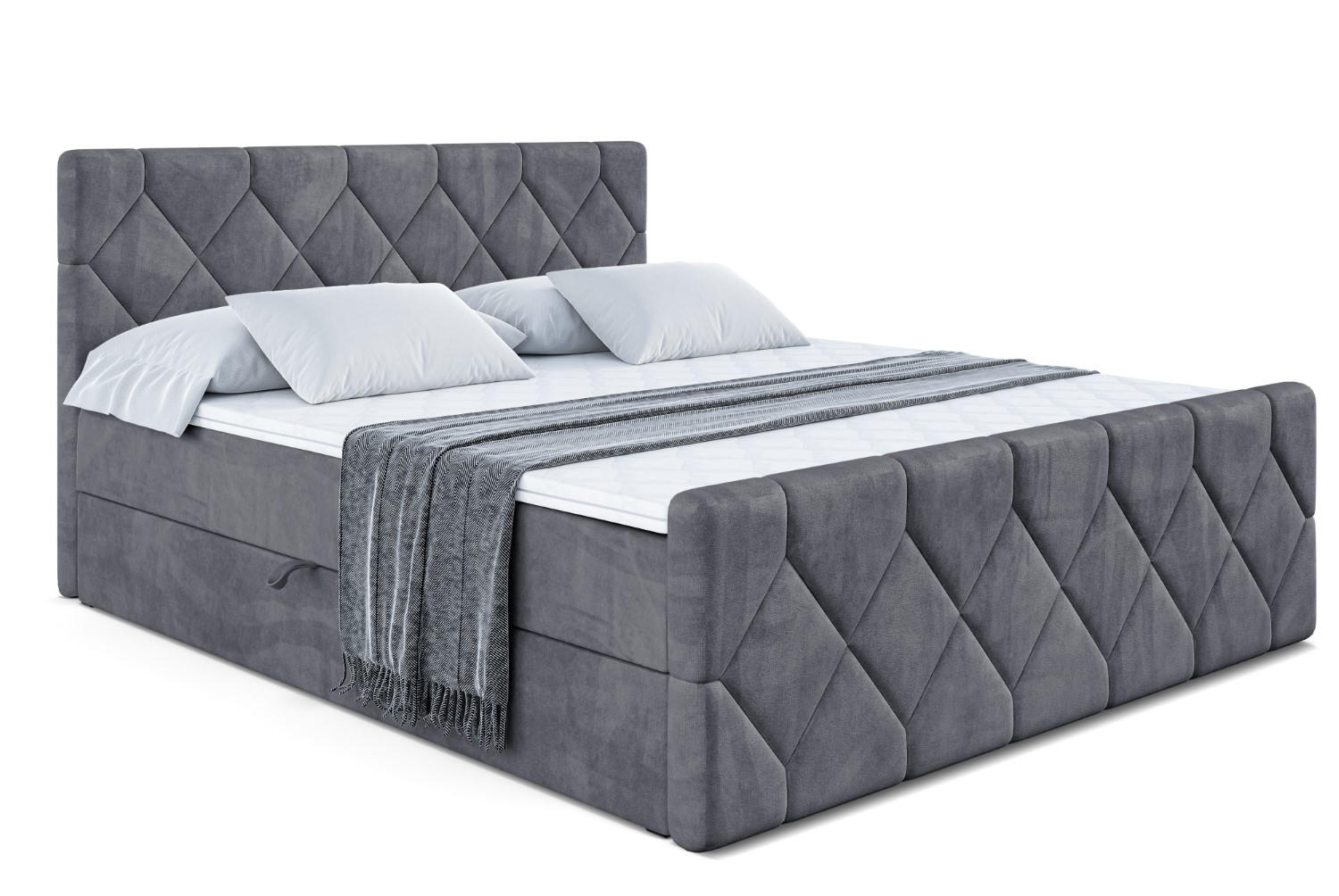 Altdecor Boxbett Dunkelgrau 120x200 cm