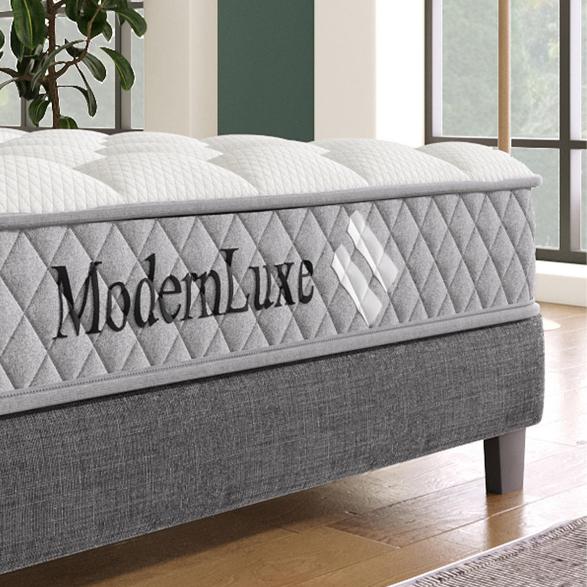 POLSTERBETT 90/200 cm in Beige mit Bettkasten, USB und Type-C Leinen Design - Beige, Holzwerkstoff/Textil (90/200cm) - STILVORA