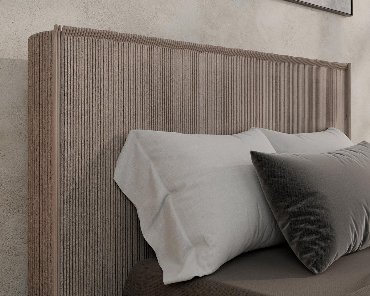POLSTERBETT SANA 100x200cm Elegantes Polsterbett für modernen Wohnstil , ohne matratze, cappuccino - Cappuccino, Holz (100/200cm) - Homesy