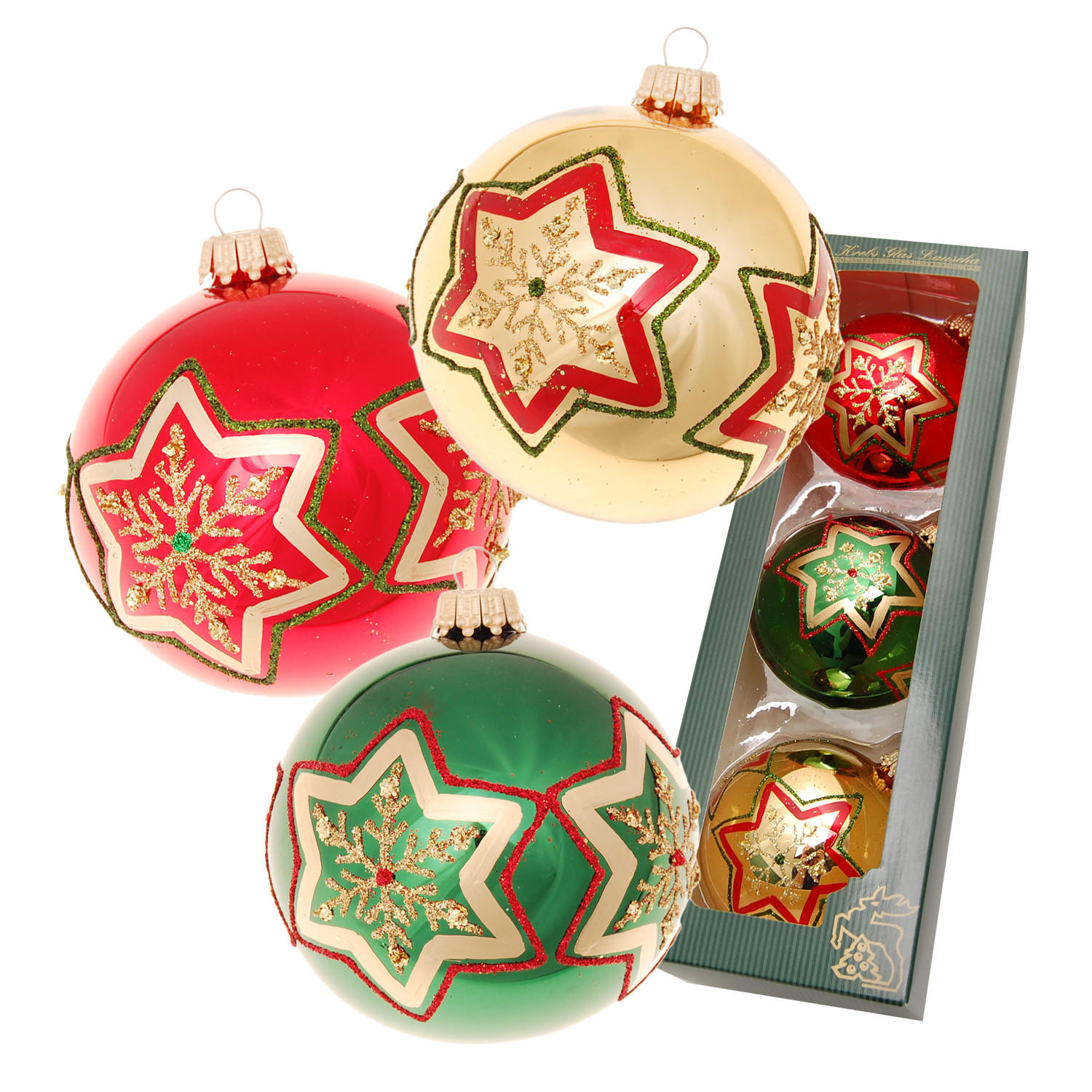 Krebs Glas Lauscha Christbaumkugeln Mehrfarbig 7x8x7 cm