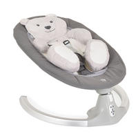 BABYWIPPE Ari Bär grau 5 Schaukelgeschwindigkeiten, 12 Melodien, Fernbedienung, Timer - Grau, Metall - Moni