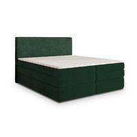 BOXSPRINGBETT MATERN 140x200 cm mit Matratze und Topper - Grün - Grün, Holz (140/200cm) - MASSENO