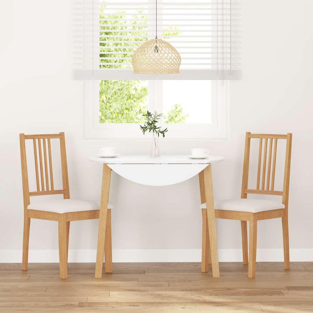 ESSZIMMERSTÜHLE Mit Kissen 2Er Set Natur Massivholz Gummibaum - Braun, Holz (47.5/89/40cm) - vidaXL