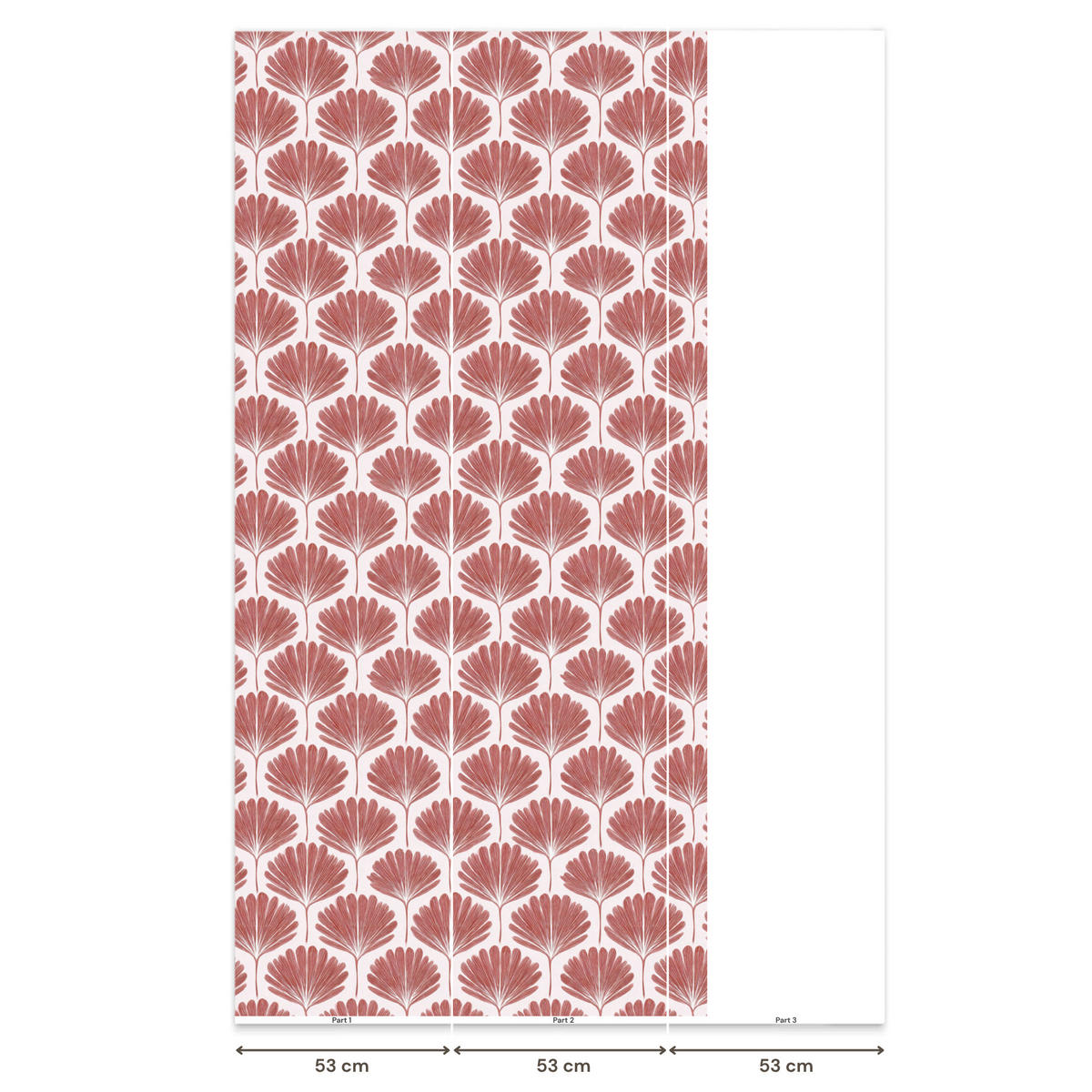 TAPETE - Fächer - Motiv - Terra - 120x240 cm - Rotbraun, Papier (120/240cm) - OnlyWow