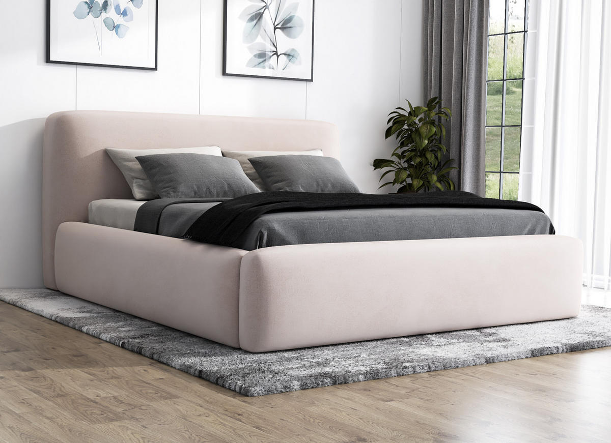 POLSTERBETT LUMO 140x200 Beige - Beige, Textil (140/200cm) - A&J MöbelLand