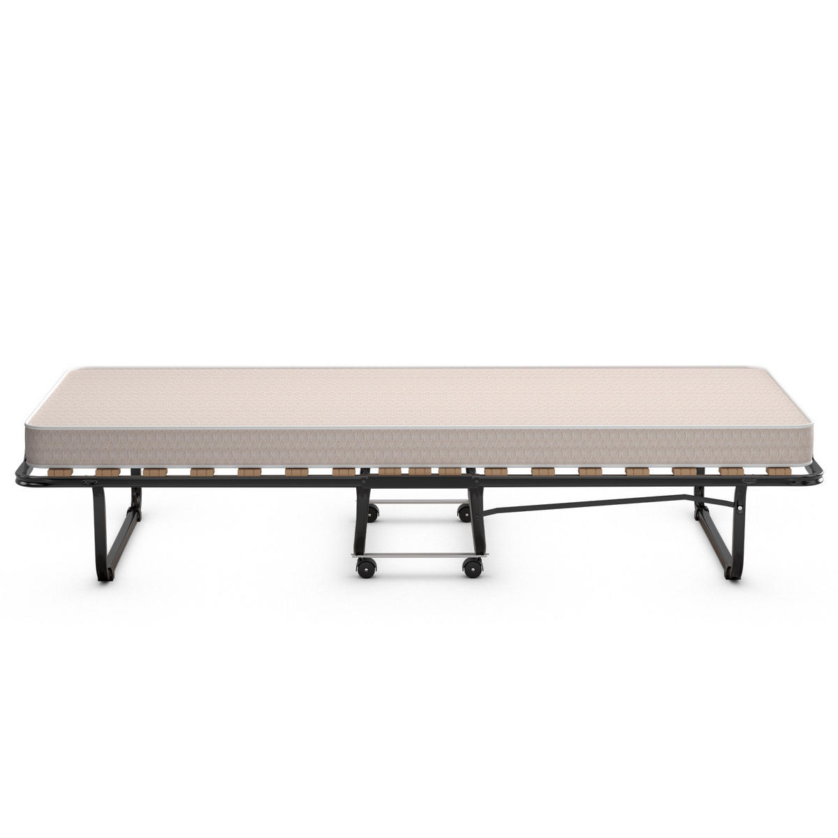 GASTEBETT Beige - Beige, Metall - COSTWAY