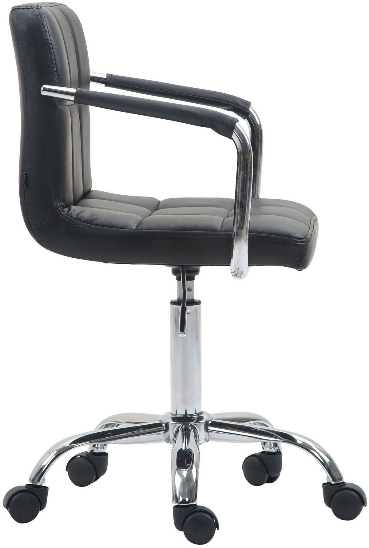 BÜROSTUHL Luca, Kunstleder Schwarz - Schwarz, Textil/Metall (52/88/44cm) - TPFLiving